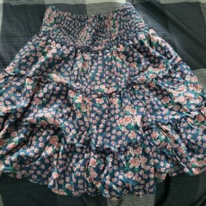 American Eagle Outfitters Floral A-Line Skirt - Blue and Pink